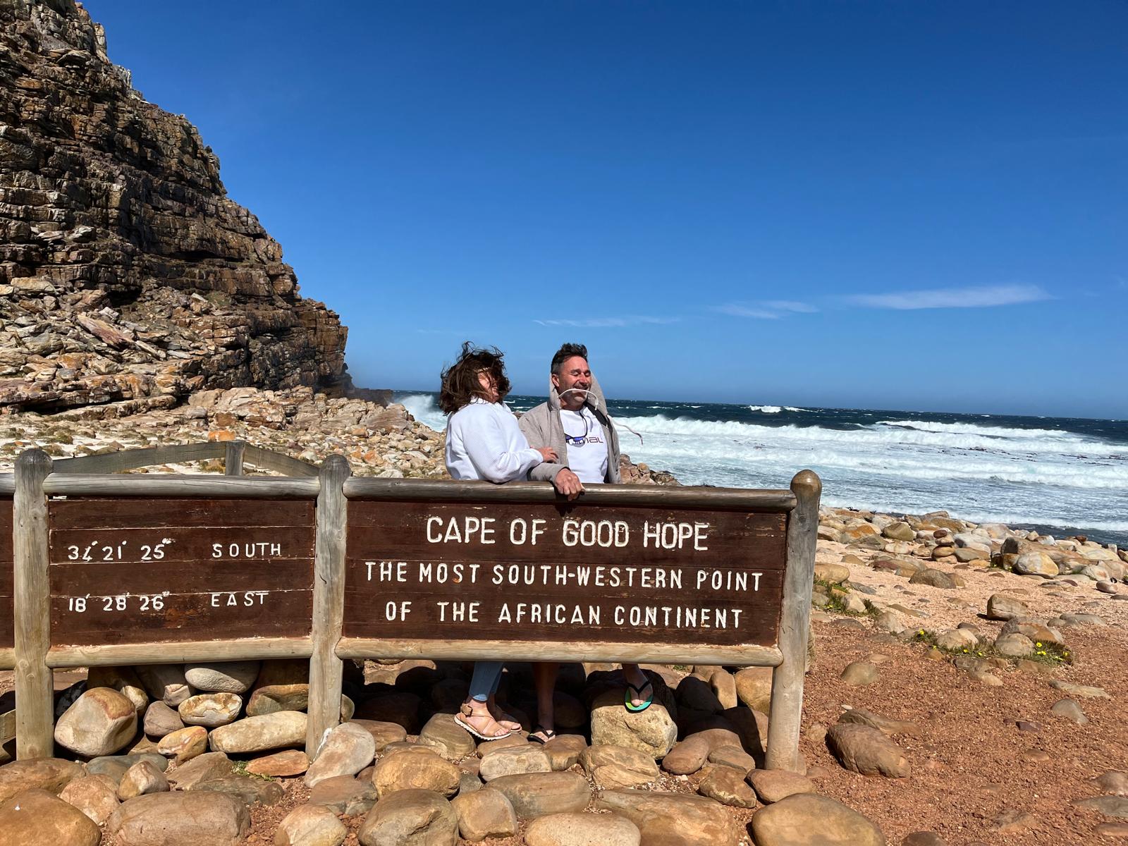 Cape of Good Hope sign beside the Atlantic Ocean